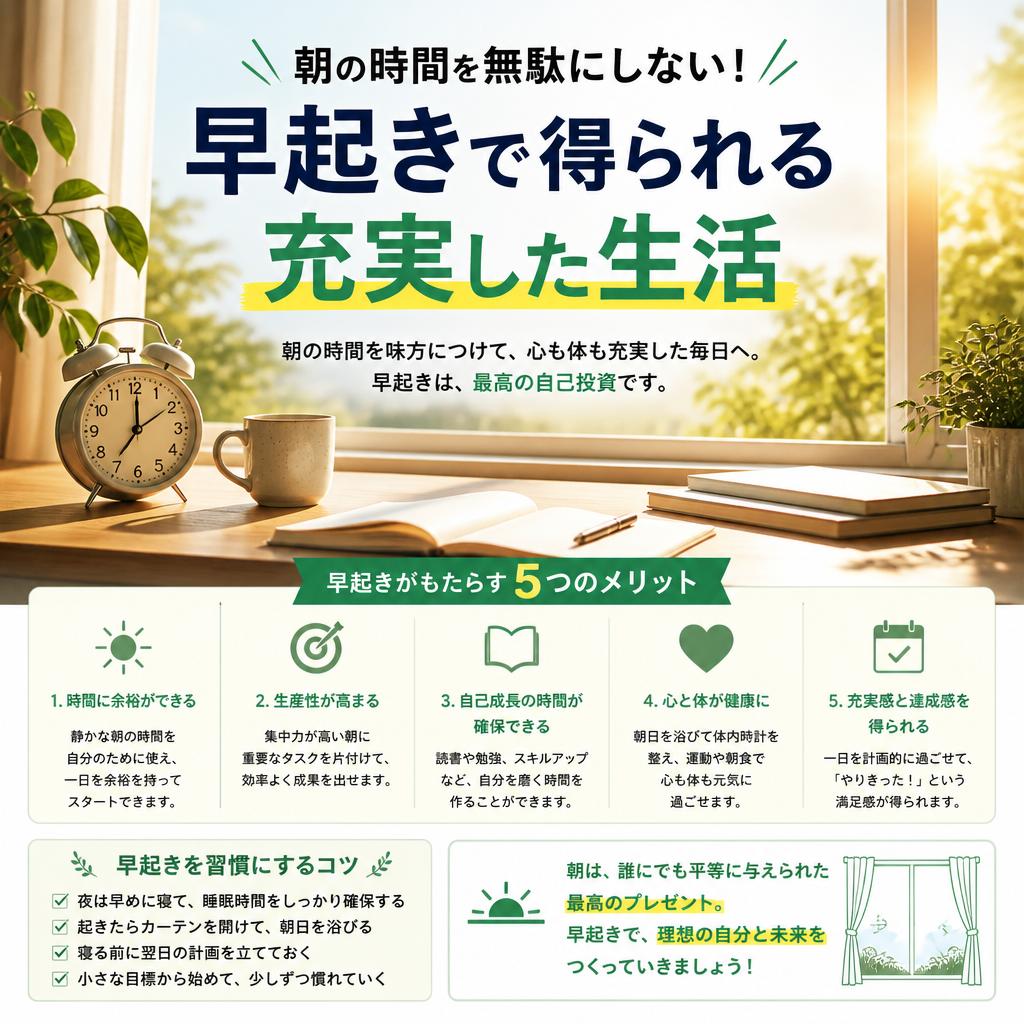 朝の時間を無駄にしない！早起きで得られる充実した生活